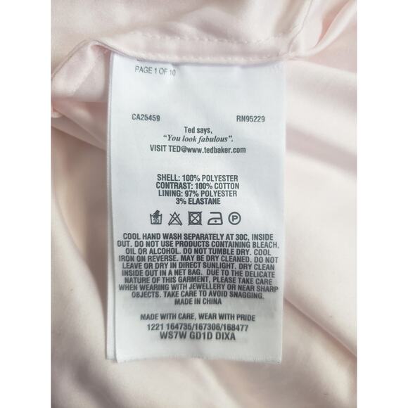 Ted Baker Dixa Guipure Lace Peplum Dress Light Pink Size 3 (US 8) - Picture 10 of 10